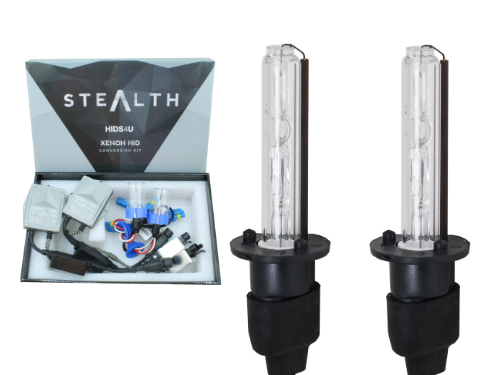 H1 HID Conversions Kit By Stealth - 55W - 450% Brighter Than Standard  Headlight Bulbs