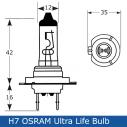 h7 osram ultra life 12v 55w 477 halogen bulb