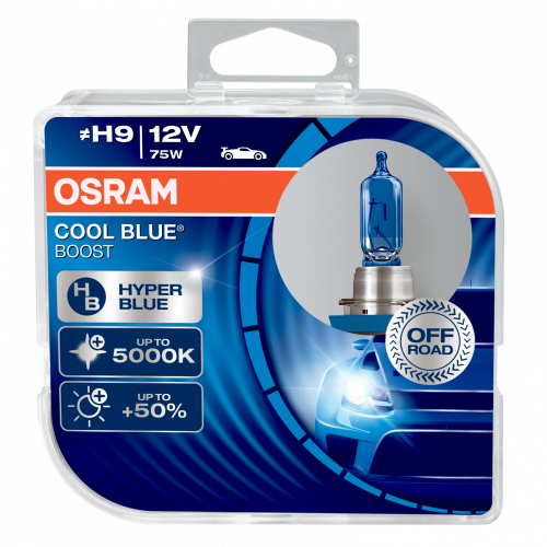 H9 OSRAM Cool Blue Boost 12V 75W Halogen Bulbs (Pair)